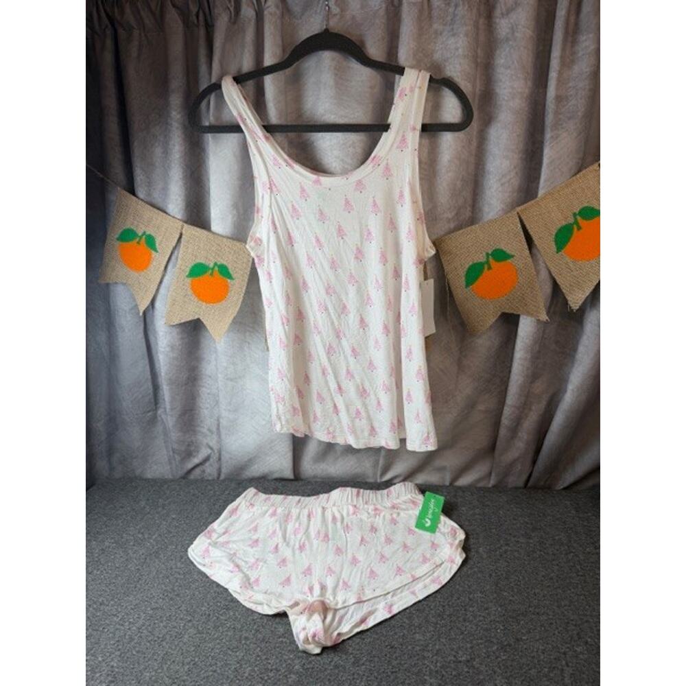 Honeydew Intimates ~Size Small ~ 2-Piece Pajama Short Set ~ Ivory Trees